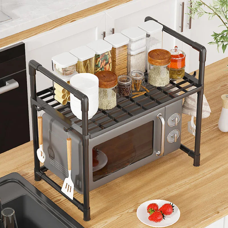 Adjustable Microwave Shelf – Multi-Purpose Kitchen Storage Rack