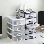 2-6Layers Medium Desktop Storage Box with Drawer Heightened Table Organizer Plastic Office storage cabinet  for home Stationery