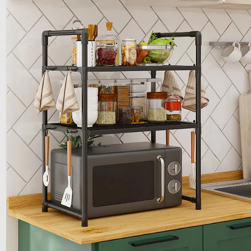 Adjustable Microwave Shelf – Multi-Purpose Kitchen Storage Rack