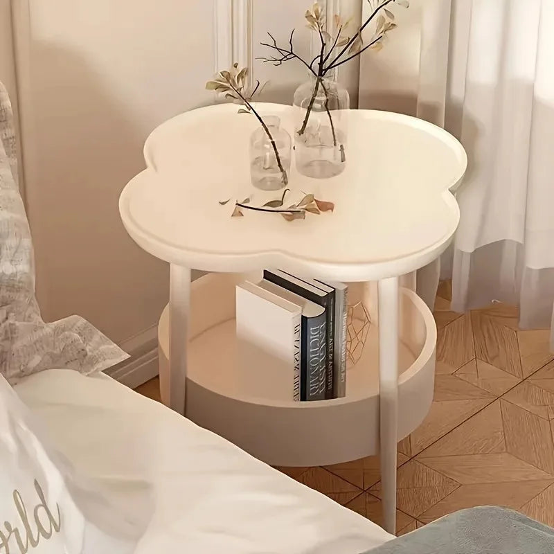 1pcs Four-Leaf Clover Sofa Side Several Bedroom Small Table Living Room Storage Table Creative Balcony Double Layer Coffee Table