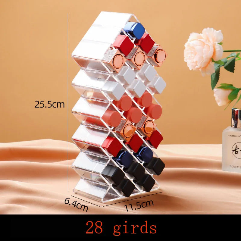 Transparent lipstick Cosmetic Makeup Acrylic Makeup Brush Tool Storage Box Case Make-up Brush Holder Table Organizer Makeup Tool