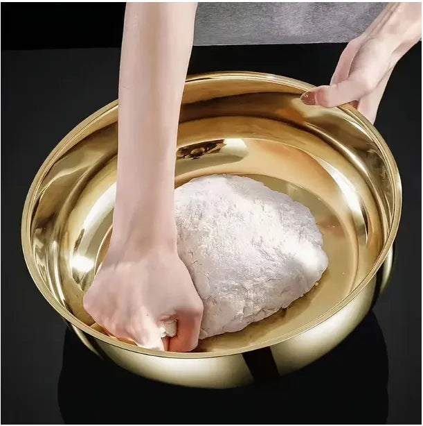 Stainless Steel Large Capacity Bowl, Suitable for Mixing Dough, Cleaning Vegetables, Stirring Salads, Easy To Clean