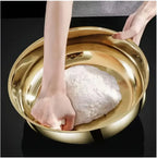 Stainless Steel Large Capacity Bowl, Suitable for Mixing Dough, Cleaning Vegetables, Stirring Salads, Easy To Clean