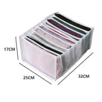 7 Grids Jeans Storage Box Closet Wardrobe Clothes Compartment Boxes Drawer Jeans Socks Separation Organizer Pants Storage