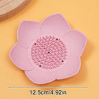1pcs Bathroom Soap Box Lotus Design Soap Holder Silicone Soap Box Drain Box Bathroom Accessories