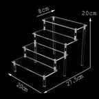 Acrylic Riser Display Shelf,3 Tier Display Stand for Amiibo Funko POP Figures,Cupcake Perfume Organizer Makeup Collection Doll