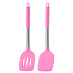 2pcs Stir Fry Spatula Steak Spatula Cooking Utensils Stainless Steel Handle Silicone Kitchenware Set Kitchen Cooking Tool Set