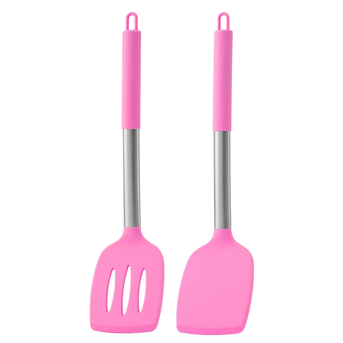 2pcs Stir Fry Spatula Steak Spatula Cooking Utensils Stainless Steel Handle Silicone Kitchenware Set Kitchen Cooking Tool Set