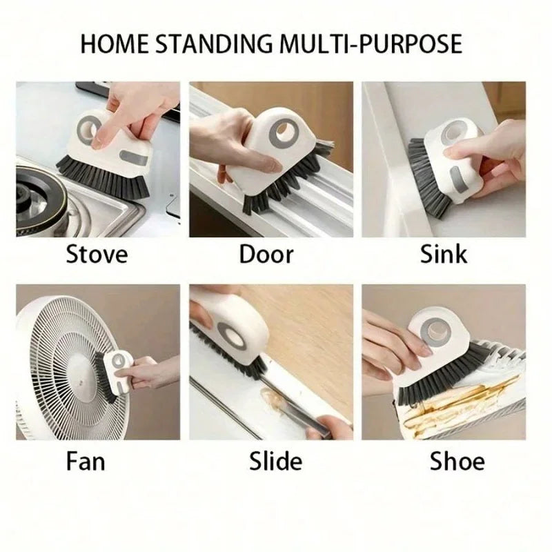 2‑in‑1 Handheld Groove Cleaning Brush, Multi‑Purpose Crevice Cleaner for Window, Sliding Door Track & Floor Gap
