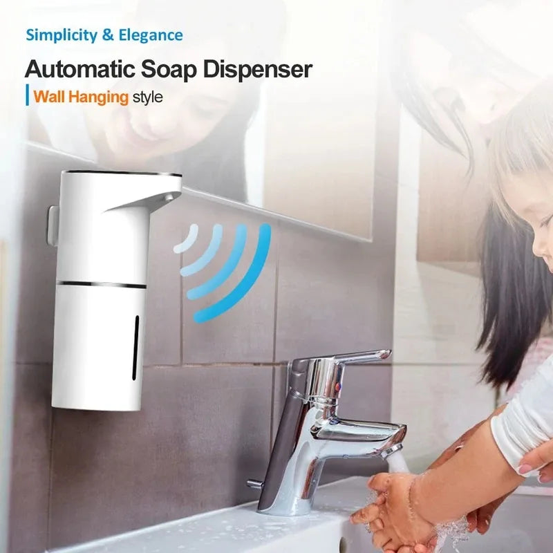 New Bathroom Automatic Sensing Soap Dispenser Type C Multiple Levels Contactless Electric Frother Charging Wall Mounted Vertical