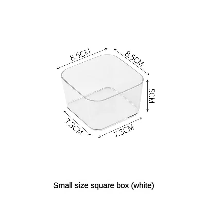 1-4PCS Desk Drawer Organizers Set Makeup Organizer Plastic Makeup Storage Clear Transparent Storage Box for Office Bathroom