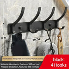 Black White Folding Robe Hooks Towel Hanger Nail Wall Rack Hooks Coat Clothes Holder for Bathroom Kitchen Accessories