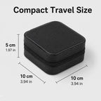 Portable Travel Jewelry Case, Mini Zipper Jewelry Storage Box, PU Leather Small Organizer for Rings Earrings Necklaces, Com