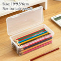 Large Capacity Transparent Pencil Box Plastic Stationery Case Crayon Pen Box Sketch Pencil Case Stacking Office Supplies Box New
