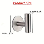 1pc, No Punching Self-Adhesive Hook, Stainless Steel Bathroom Hook, Bathroom Accessories Kitchen Organizer