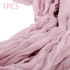 90x400CM Semi-Sheer Gauze Table Runner For Wedding Reception Sheer Bridal Shower Birthday Party Banquet Xmas Table Decoration