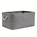 Folding Linen Fabric Storage Basket Multi-functional Sundries Storage Bag with Handle Organizer Box for Underwear Sock Baby Toys