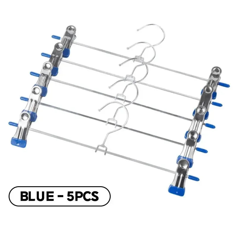 5-Pack Metal Pants Hangers with Adjustable Anti-Slip Clips