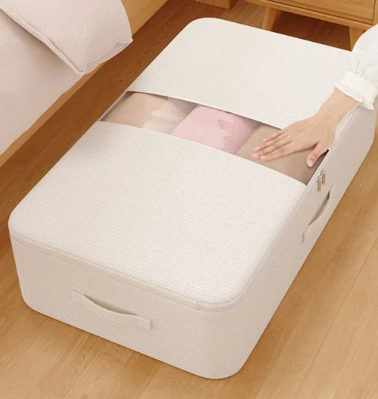 Storage Bin for Clothes Comforters Under Bed Storage Container Foldable Clothes Organizer with Sturdy Zippered For Blanket Cloth