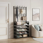Multi-layer Door-mounted Shoe Hat Rack - Simple Assembly Household Integrated Multi-functional Storage Cabinet for Home Use