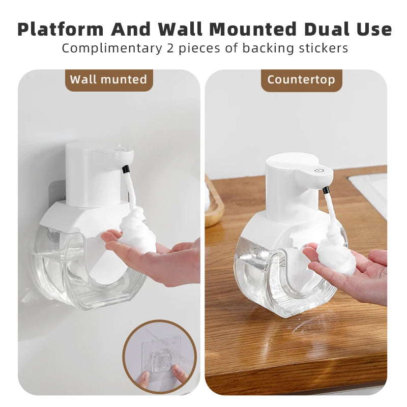 Automatic sensor soap dispenser, foam hand washing device, portable soap bottle, soap distribution device, in bathroom