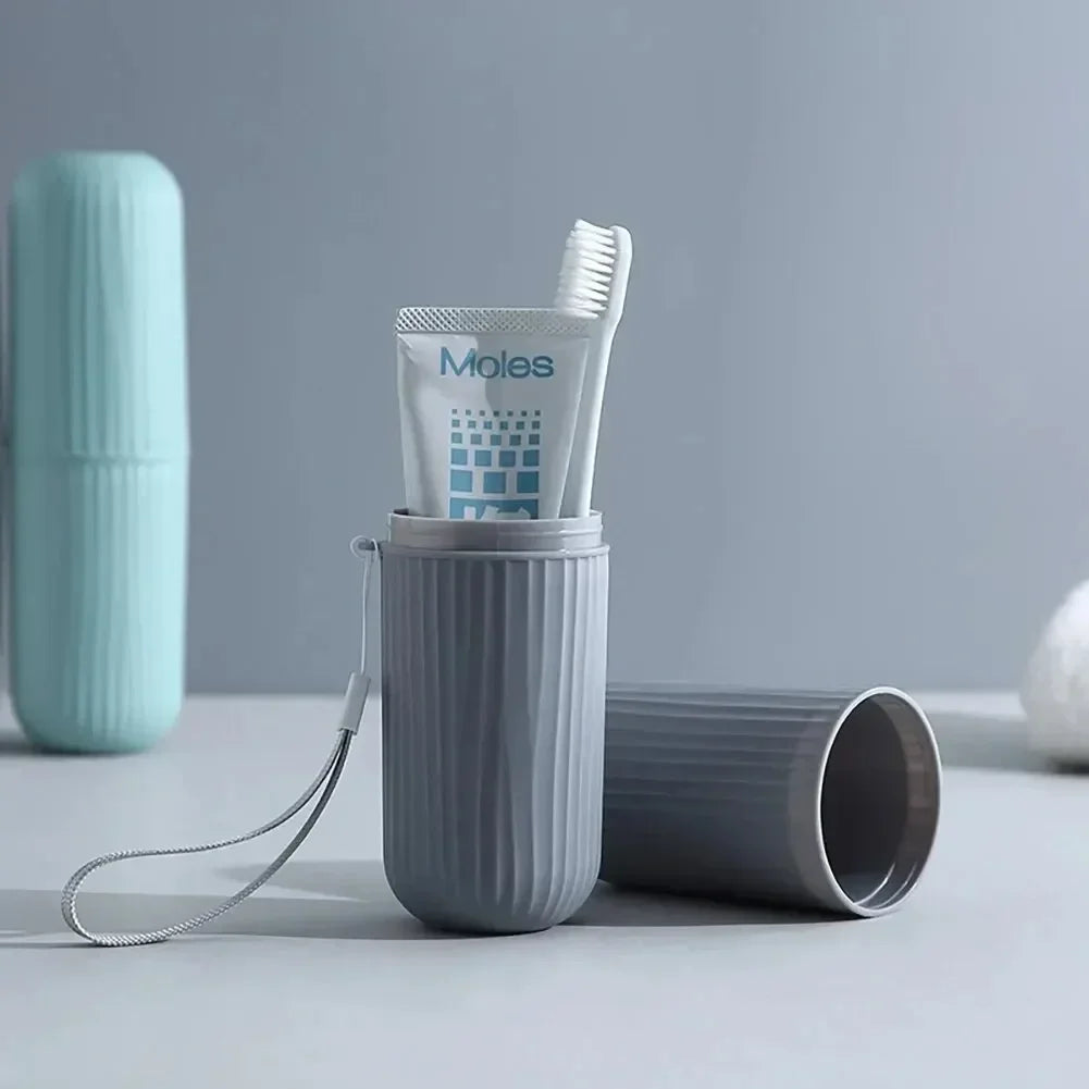kkjoy 1pc Portable Toothbrush CupToothpaste Holder Travel Toiletries Storage Case | New Creative Storage Box for Home & Travel
