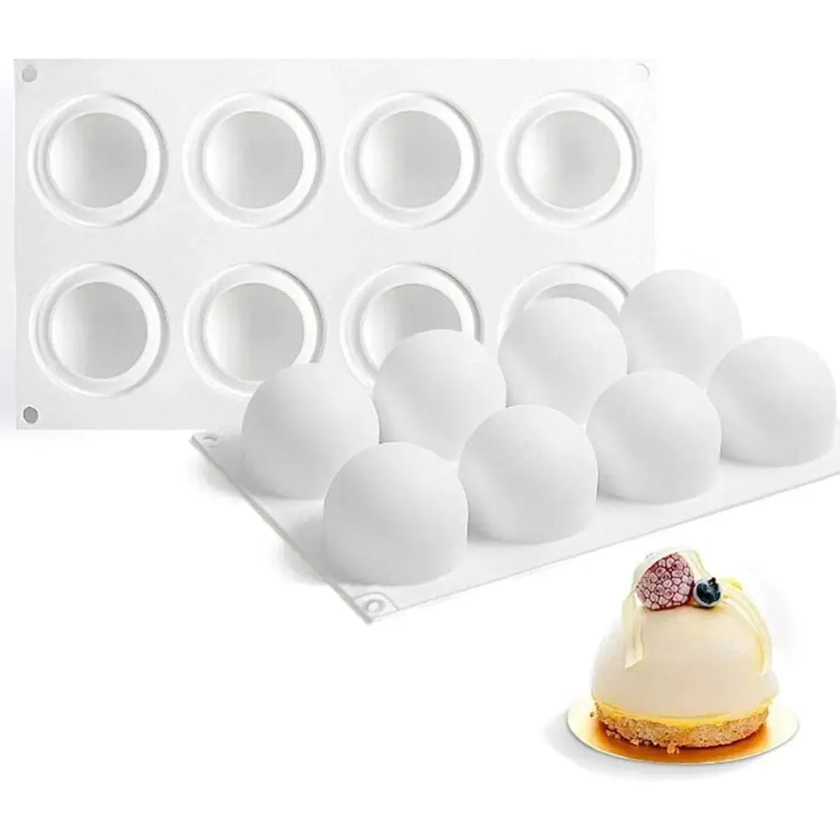 1Pc Round Spherical Mousse Silicone Mold DIY Chocolate Mold for Baking Cake Dessert Pastry Pudding Cupcake Baking Tools 8 Cavity