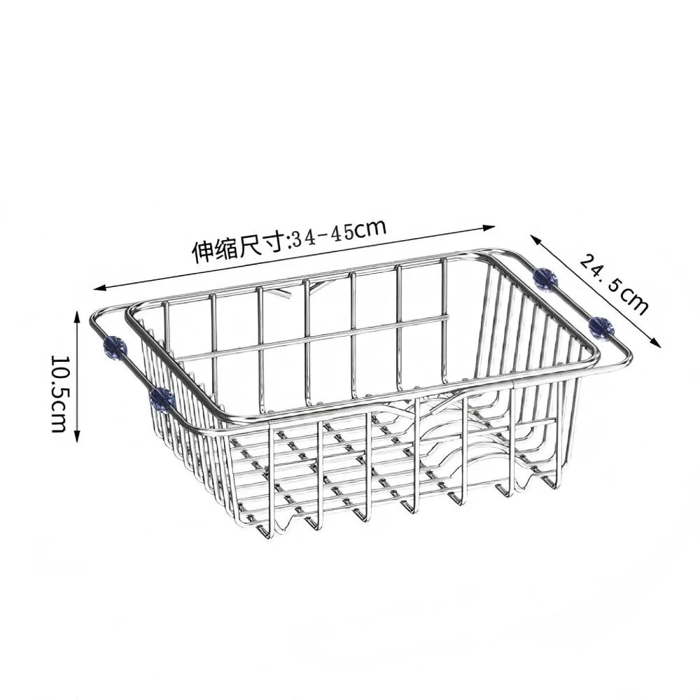 Telescopic Sink Drain Rack – Adjustable Kitchen Organizer
