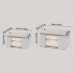 Visible Large Capacity Storage Box Portable Household Clothes Organizer With Handles Foldable Dustproof Quilt Zipper Container