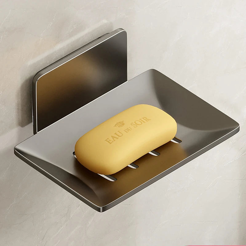 Stainless Steel Soap Holder Bathroom Shower Storage Soap Tray Mesh Rack Oap Dishes Wall Mounted Drain Soap Box Bathroom Access