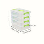 4-layer Transparent Plastic Storage Box Cover Partitioned Drawer Storage Box Building Block Storage Box Portable Storage Box