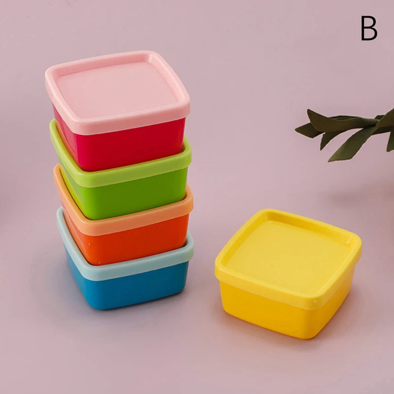 5Pcs Mini Squeeze Bottle Lunch Box Plastic Condiment Bottle Ketchup Salad Dressing Condiment Portable Food Container