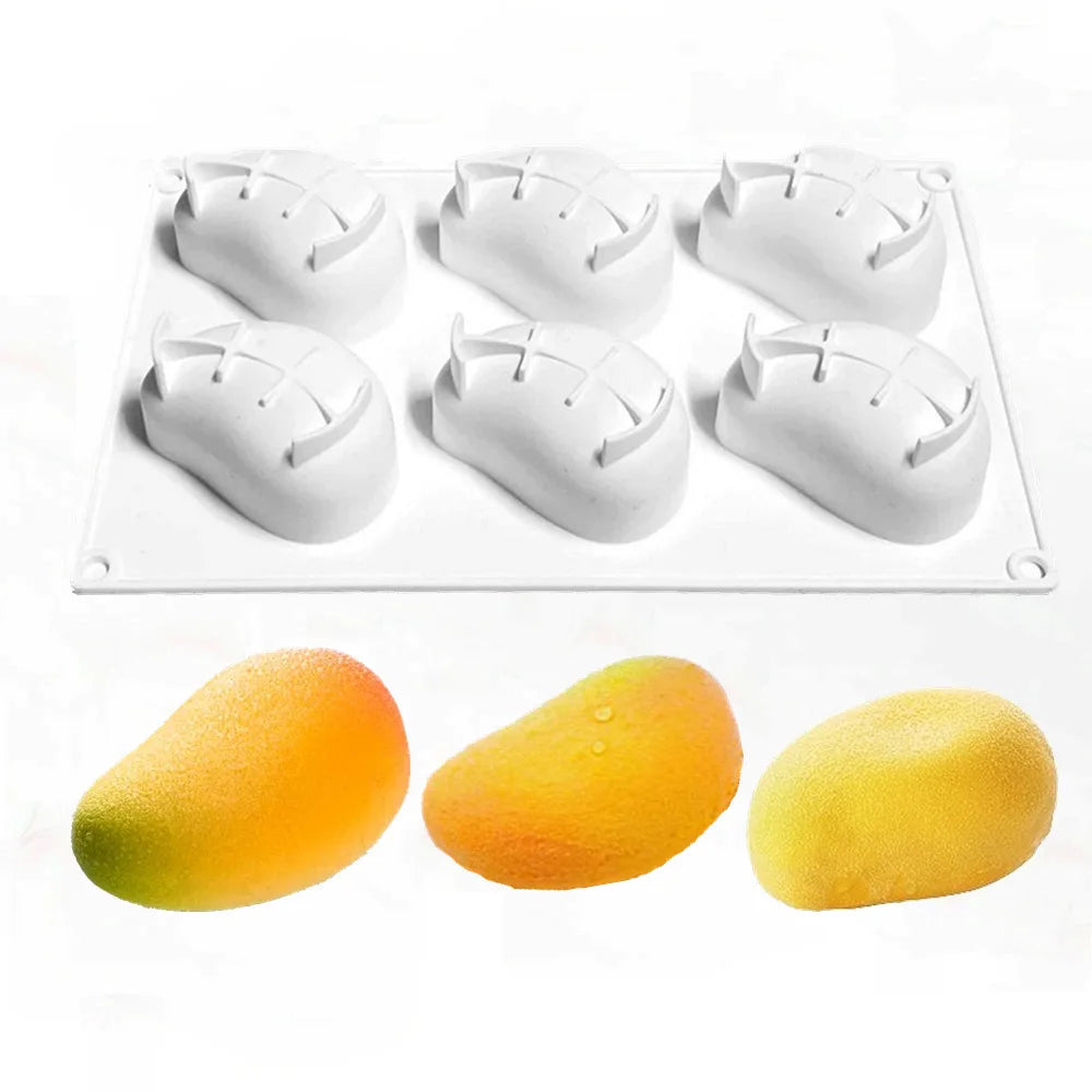 3D Mango Design Silicone Cake Molds Party Pastry Bakeware Fruit Mousse Cake Mould Kitchen Food Grade Dessert Baking Tools