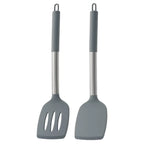 2pcs Stir Fry Spatula Steak Spatula Cooking Utensils Stainless Steel Handle Silicone Kitchenware Set Kitchen Cooking Tool Set