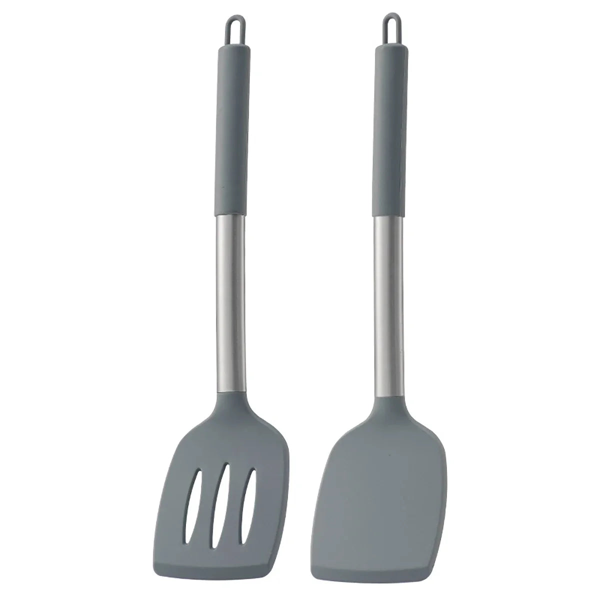 2pcs Stir Fry Spatula Steak Spatula Cooking Utensils Stainless Steel Handle Silicone Kitchenware Set Kitchen Cooking Tool Set