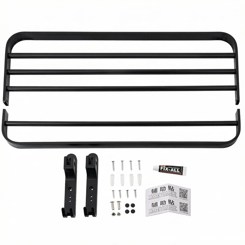 Homefish Foldable Towel Rack with Hooks Wall Mount Towel Rack Towel Storage Wall Mount for Bathroom Lavatory for Home