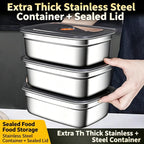 Stainless Steel Camping Lunch Box Sealed Microwave Suitable Bento Box Leak-proof Large Capacity Refrigerator Freezer Storage Box