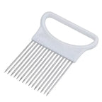 Effortlessly Slice Onions with this 1pc Colorful Onion Slicer Kitchen stainless steel potato chip onion holder