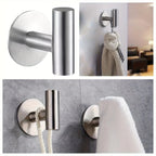 1pc, No Punching Self-Adhesive Hook, Stainless Steel Bathroom Hook, Bathroom Accessories Kitchen Organizer
