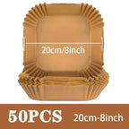 50Pcs Air Fryer Disposable Paper Non-Stick Airfryer Baking Papers Round Air-Fryer Paper Liners Paper Kitchen Accessories