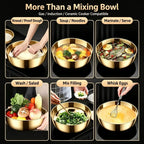 Stainless Steel Large Capacity Bowl, Suitable for Mixing Dough, Cleaning Vegetables, Stirring Salads, Easy To Clean