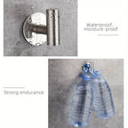 1pc, No Punching Self-Adhesive Hook, Stainless Steel Bathroom Hook, Bathroom Accessories Kitchen Organizer
