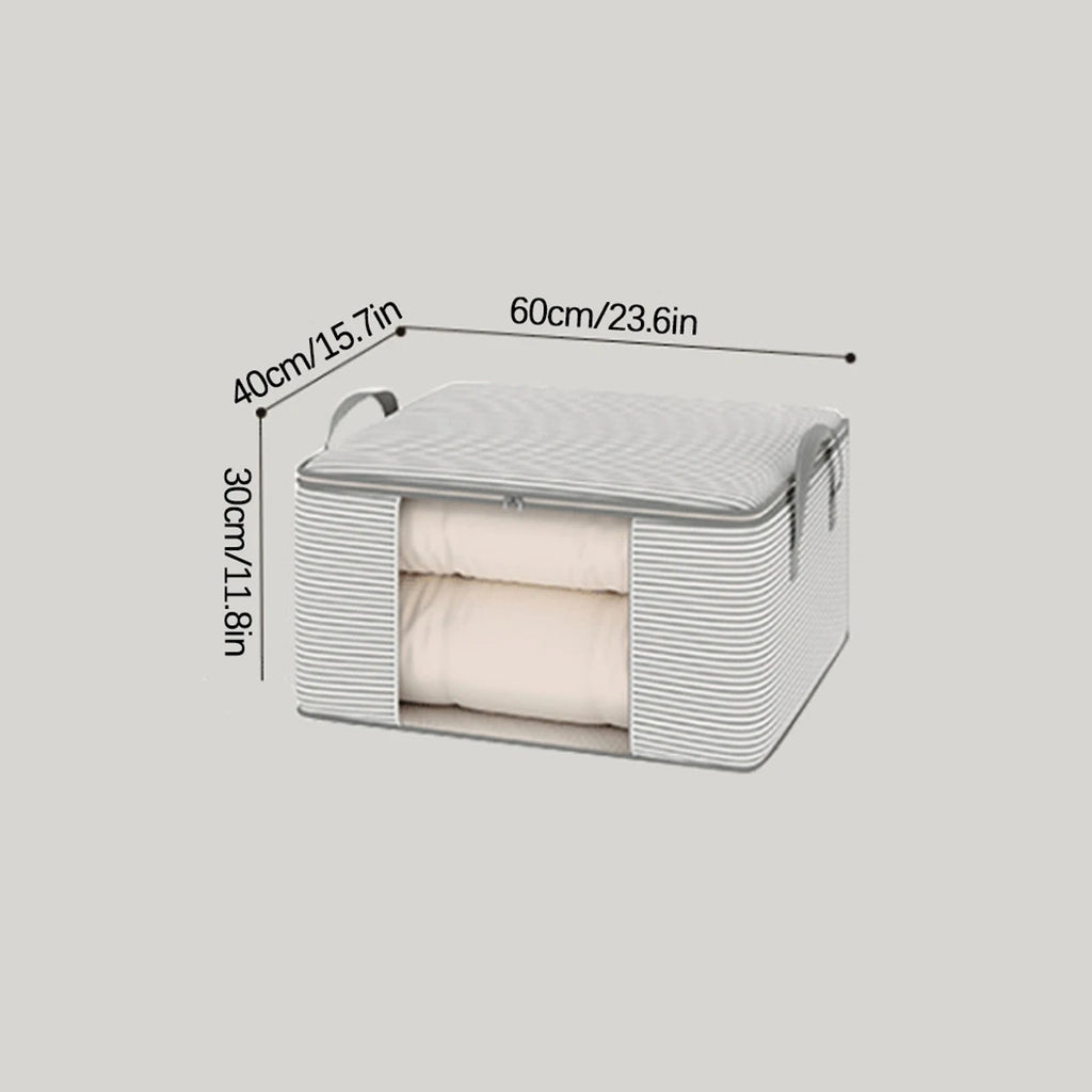Visible Large Capacity Storage Box Portable Household Clothes Organizer With Handles Foldable Dustproof Quilt Zipper Container
