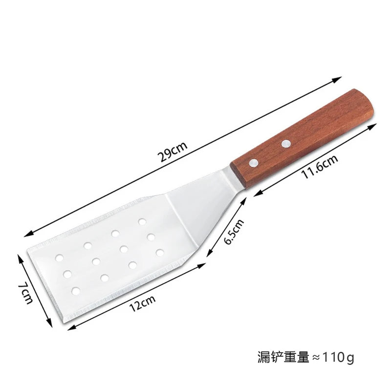 Stainless Steel Spatula and Grill Scraper Non Stick Durable Barbecue Cooking Tools Pizza Shovel Pancake Beef BBQ Utensils
