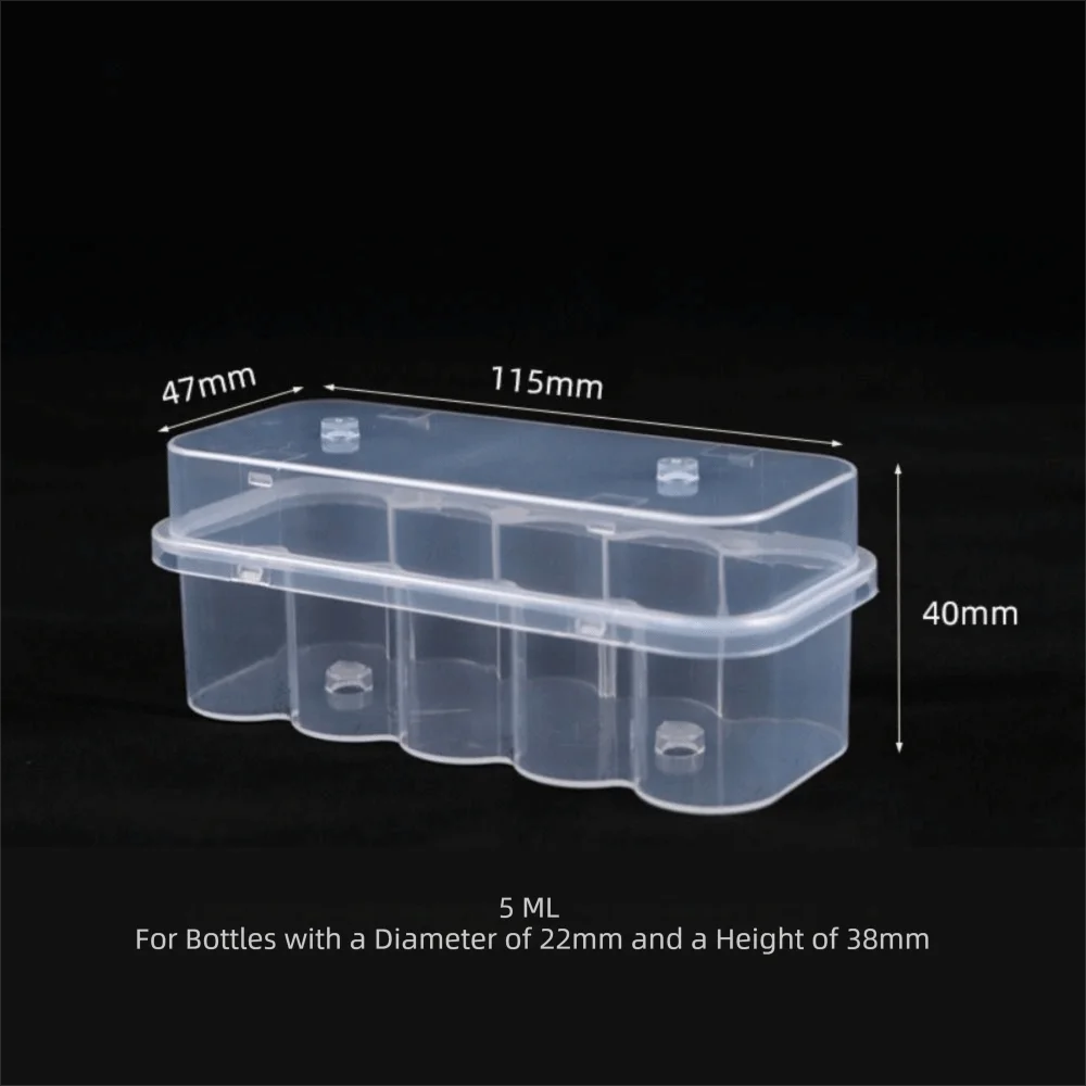 1 Pcs 3ML/10mL 10-Slot Vial Storage Case Stackable Plastic Microtube Storage Box Clear Freezer Tube Box Refrigerator Organizer