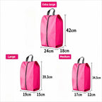 3PCS Travel Shoe Storage Pouch Waterproof Fabric Zipper Handbag Portable Dust‑proof Shoes Organizer Bag For Home Business Trip