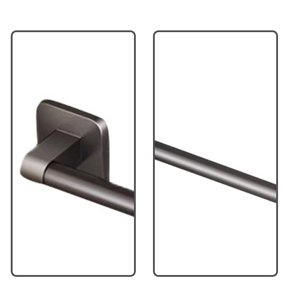 Homefish Grey White Black 40cm 30cm Punch‑Free Wall Mounted Single Pole Towel Rack Bathroom Storage Hanging Rack