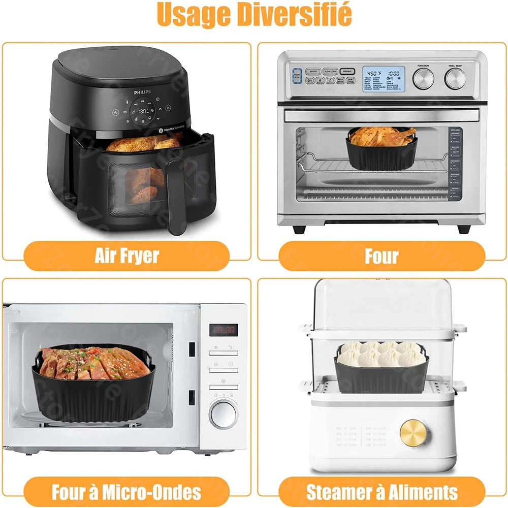 23cm Square Air Fryer Mould for Philips Series 2000 NA230/00 COSORI 5.5L/6L/6.2L Reusable Airfryer Accessories XXL