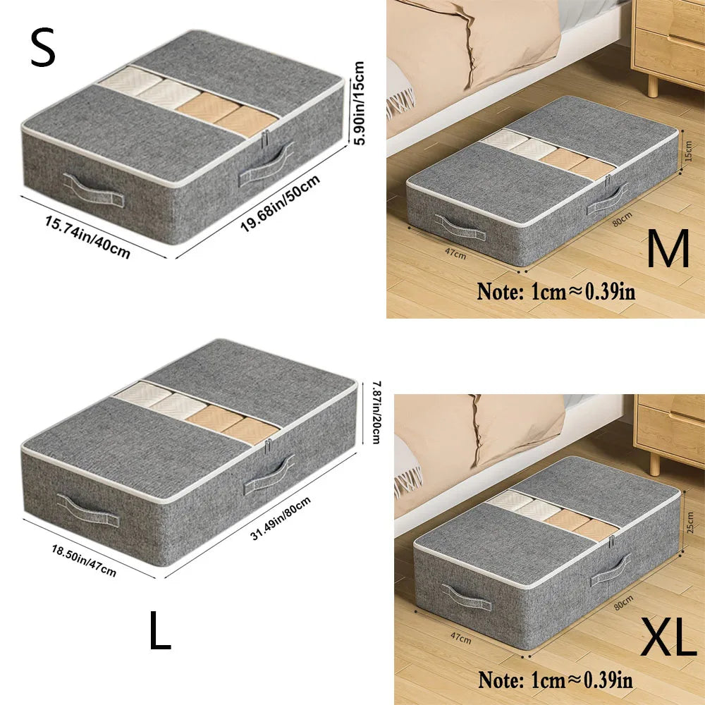 Storage Bin for Clothes Comforters Under Bed Storage Container Foldable Clothes Organizer with Sturdy Zippered For Blanket Cloth