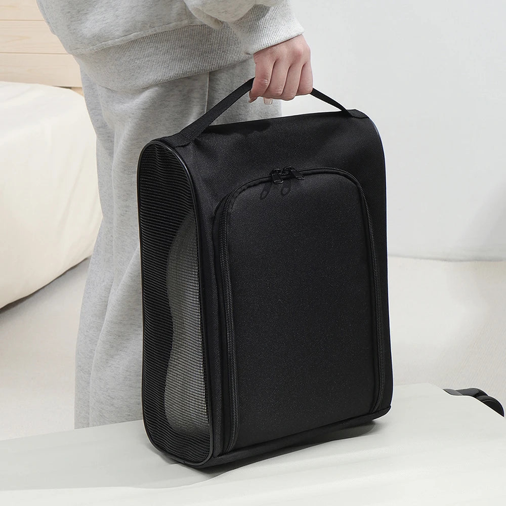 1PC Black Oxford Cloth Travel Shoe Storage Bag, Basketball And Football Shoe Bag, Portable Business Travel Slipper Bag